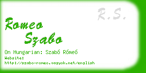 romeo szabo business card